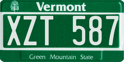 VT license plate XZT587