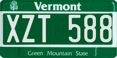VT license plate XZT588