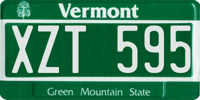 VT license plate XZT595