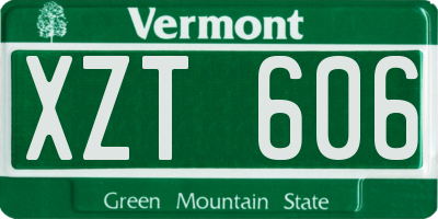 VT license plate XZT606