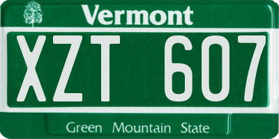 VT license plate XZT607