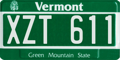 VT license plate XZT611