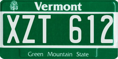 VT license plate XZT612