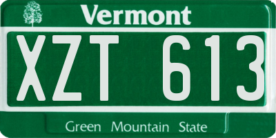 VT license plate XZT613