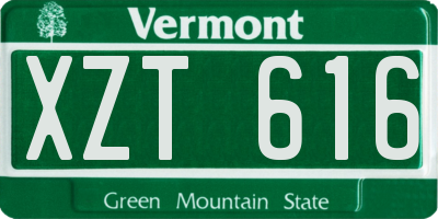 VT license plate XZT616