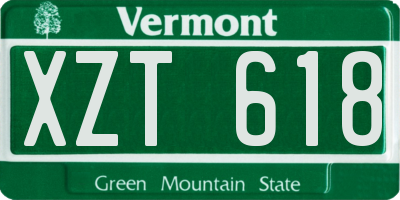 VT license plate XZT618