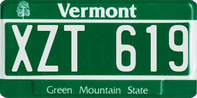 VT license plate XZT619