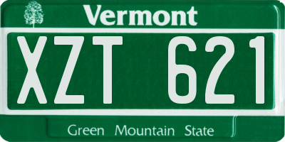 VT license plate XZT621