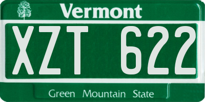 VT license plate XZT622