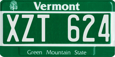 VT license plate XZT624