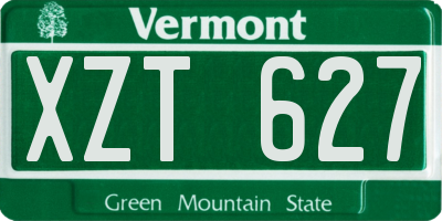 VT license plate XZT627