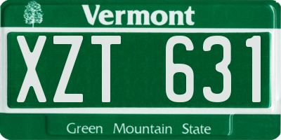 VT license plate XZT631