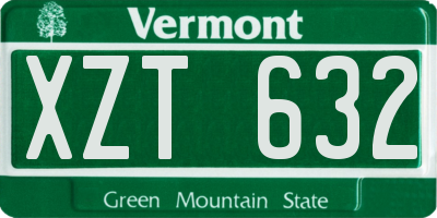 VT license plate XZT632