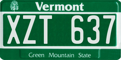 VT license plate XZT637