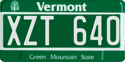 VT license plate XZT640