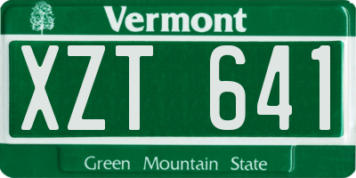 VT license plate XZT641