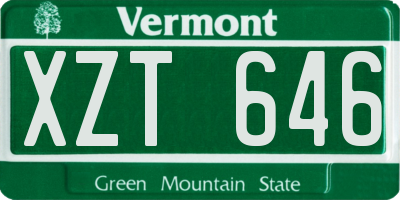 VT license plate XZT646