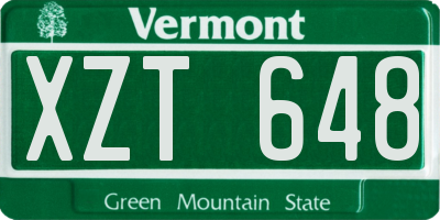 VT license plate XZT648