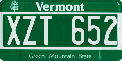 VT license plate XZT652