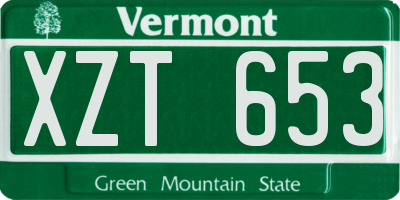 VT license plate XZT653