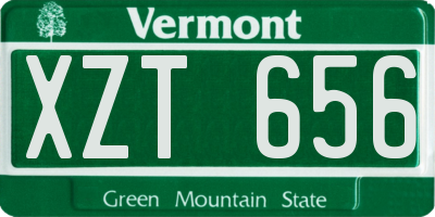 VT license plate XZT656