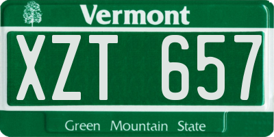 VT license plate XZT657
