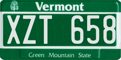 VT license plate XZT658