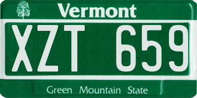 VT license plate XZT659