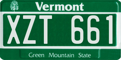 VT license plate XZT661