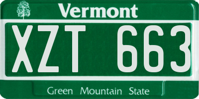 VT license plate XZT663