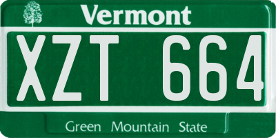 VT license plate XZT664