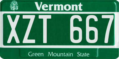 VT license plate XZT667