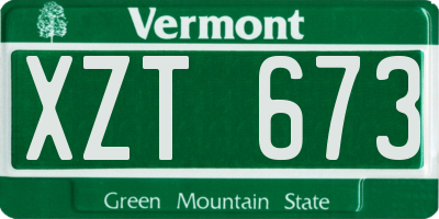 VT license plate XZT673