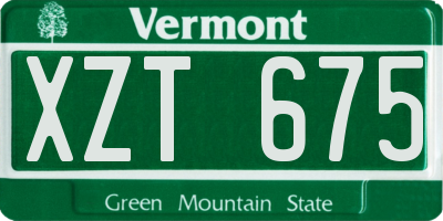 VT license plate XZT675