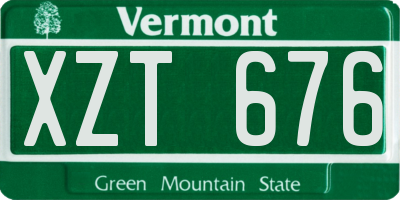 VT license plate XZT676