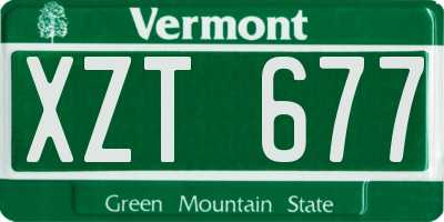 VT license plate XZT677