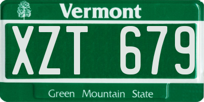 VT license plate XZT679