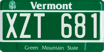 VT license plate XZT681