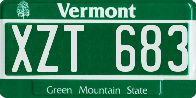 VT license plate XZT683