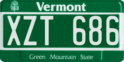 VT license plate XZT686