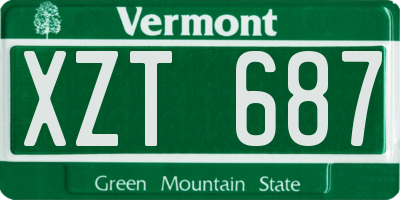 VT license plate XZT687