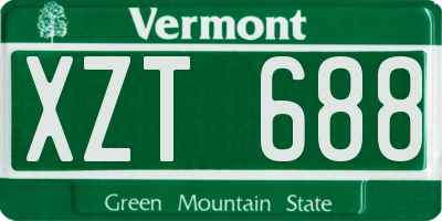 VT license plate XZT688