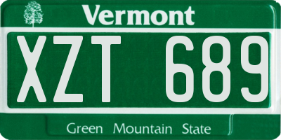 VT license plate XZT689