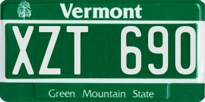 VT license plate XZT690