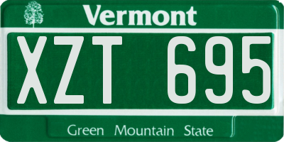 VT license plate XZT695