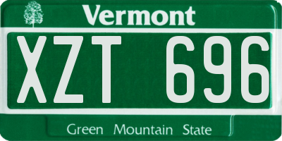 VT license plate XZT696