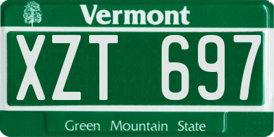 VT license plate XZT697