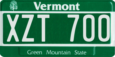 VT license plate XZT700