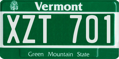 VT license plate XZT701