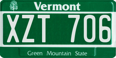 VT license plate XZT706